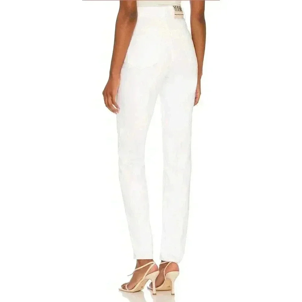 Mother SNACKS! HIGH WAISTED TWIZZY SKIMP STICKY RICE Straight Leg Jeans NWOT - Picture 3 of 8